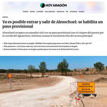 Ya es posible entrar y salir de Almochuel: se habilita un paso provisional