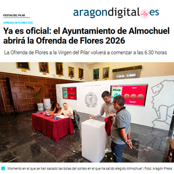 El Ayuntamiento de Almochuel abrirá la Ofrenda de Flores 2026